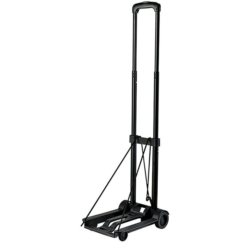 

Folding Luggage Cart With 2 Wheels Lightweight Iron Collapsible Folding Hand Truck For Travel, Moving And Office Trolley