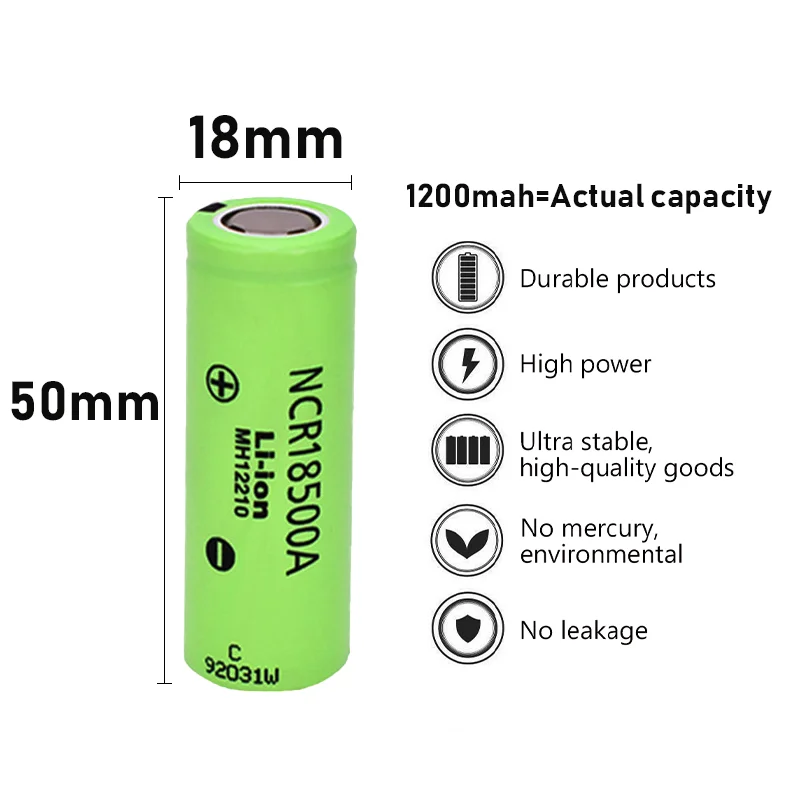 Free Shipping 18500 Battery 3.7V 2040mAh Rechargeable Lithium Ion Battery for Strong Light Flashlight Anti-light Special