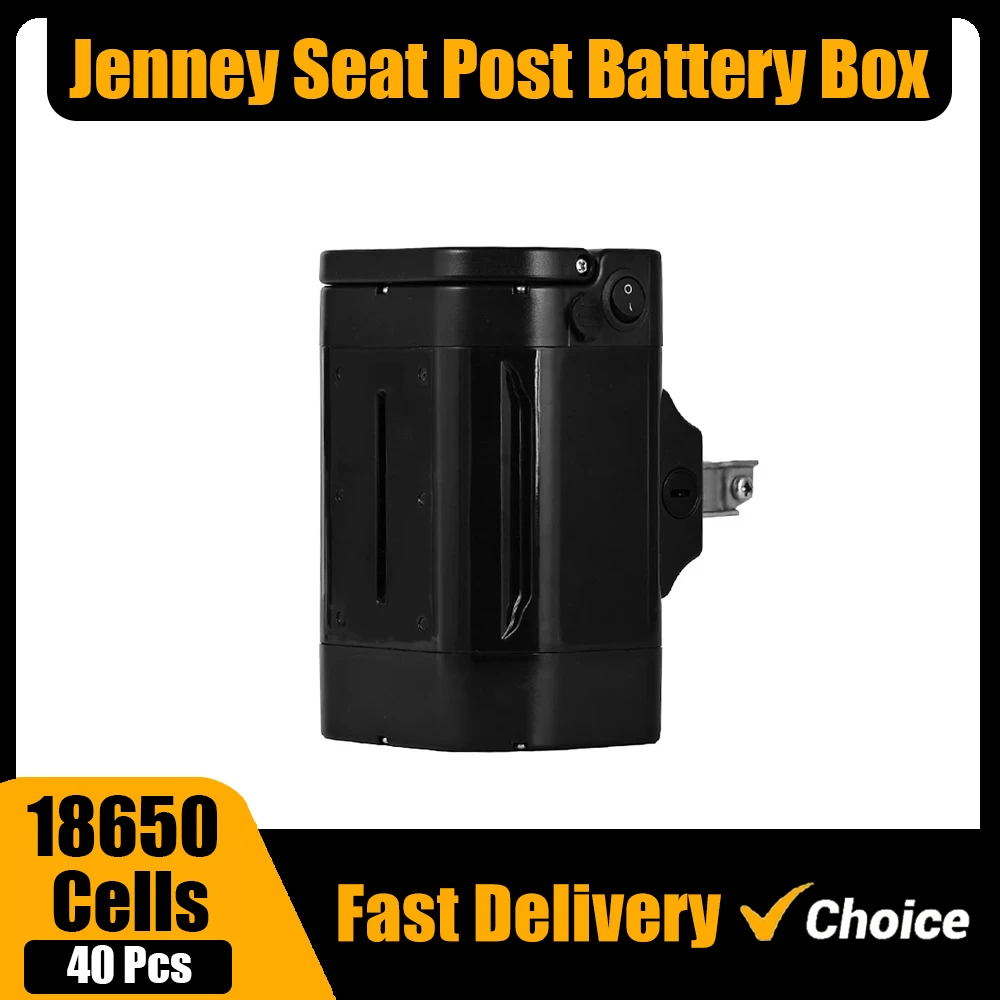 Jenney Universal Battery Box Electric Bike Battery Case 48V Ebike Battery 36V 18650 Cells 24V