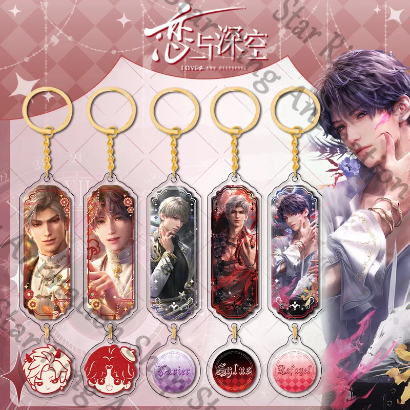 

Anime Love and Deepspace Sylus Zayne Caleb Rafayel Xavier Acrylic Keychain Pendant Keyring Cospaly Gift Cartoon