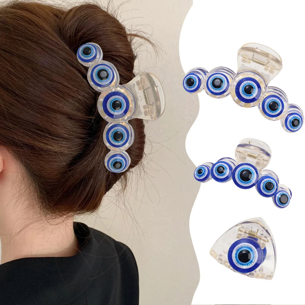 

1/3pcs Evil Eye Blue Eye Hair Claws Fashion Hair Clips for Women Türkiye Eyes Claw Clip Large Medium Small Headwear Accessories