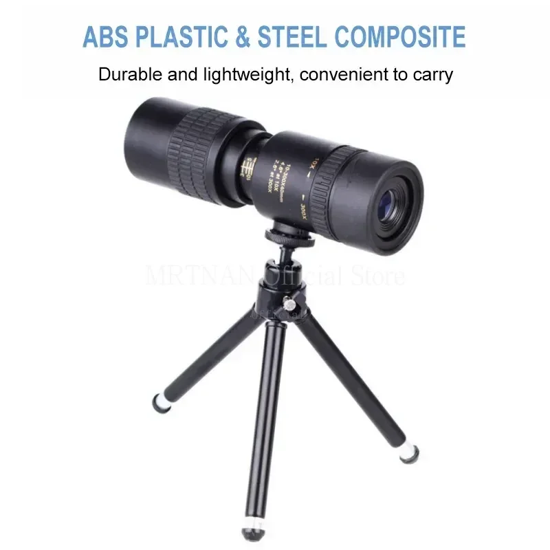 Metal 10-300X Zoom HD Powerful Binoculars Long Range Portable High Quality Professional Telescope Monocular For Hunting