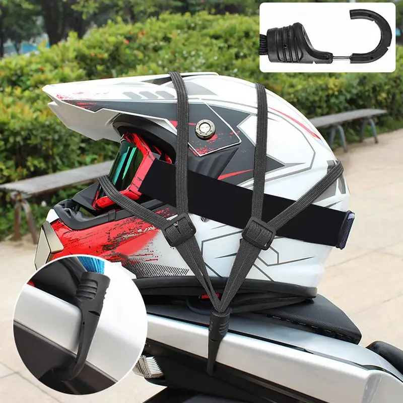 Motorhelmen Netto Mesh Hoge Elastische Rubberen Band Met 2Durablee Metalen Haak Rekbare Bungee Koord Mesh Motorfiets Accessoris