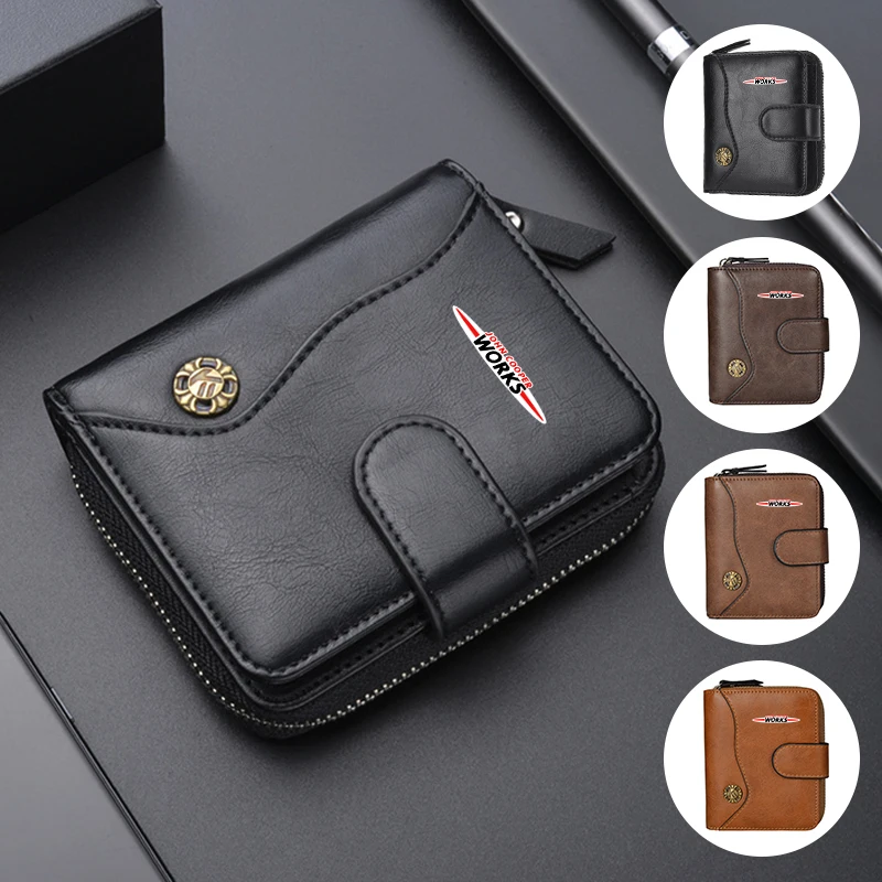 

Car Men's Card Case Wallet Coin Purse Ticket Holder Cash Bag Accessories For MINI WORKS Cooper F55 F56 R60 R59 R58 R57 R56