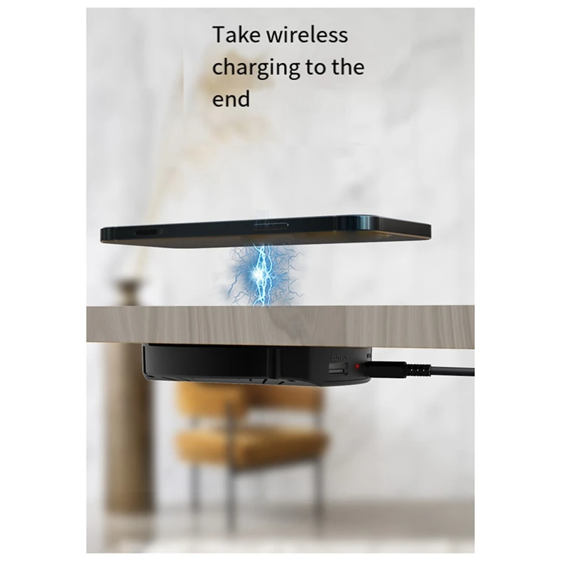 1Set Invisible Wireless Charger Penetrate 30Mm Fast Charging Charger  Easy Installation Quick Charger PC