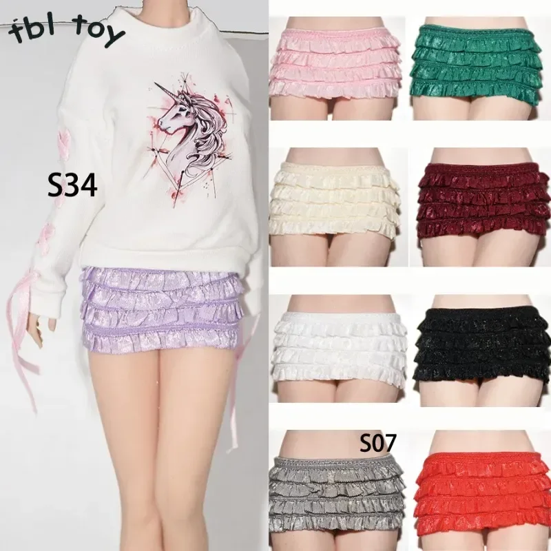 1/6 Scale Female Ultra-short Stretchy Fit Cake Skirt Miniskirt Clothes Model for 12