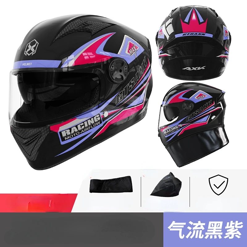 

axk577 Motorcycle Helmet Full Face Double Visor Sports helmet Motocross helmet Racing Helmets Unisex Racing Helmets