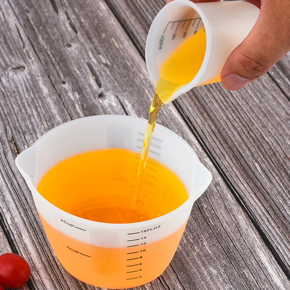 

4pcs Silicone Measuring Cups Set Kitchen Baking Tool Graduated Clear Scale Leakproof Easy Clean Flexible Smooth High