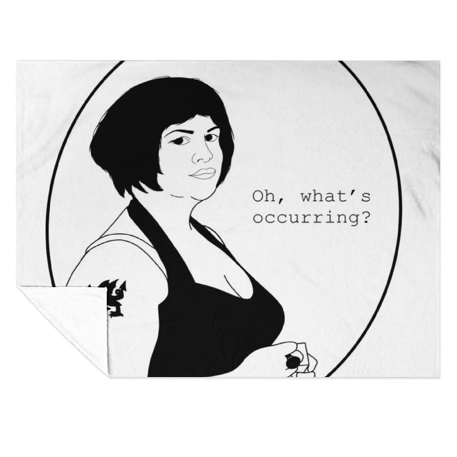 

Oh, what's occurring - Nessa Gavin & Stacey Line art Throw Blanket Shaggy Furrys Blankets