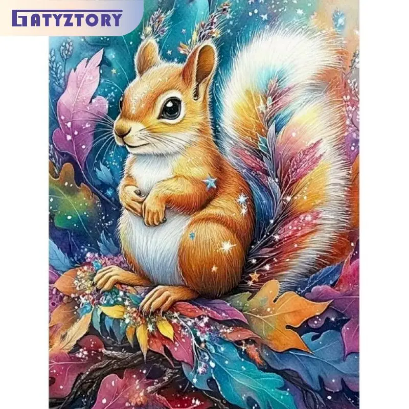 

GATYZTORY Diamond Painting Kit Painting Decor Diy Adult Crafts Kits Squirrel Full Round/Square Diamond Art Wall Art Picture Adul
