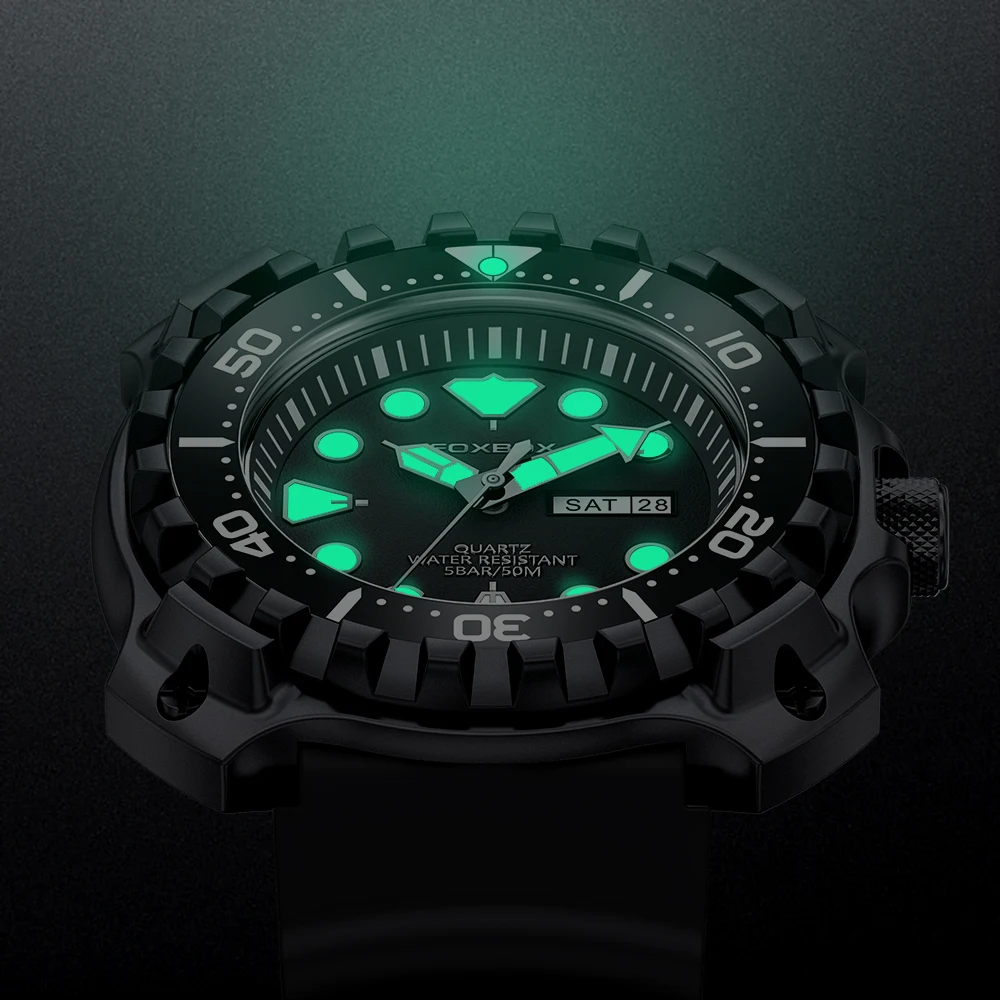 New Fashion Watch For Men Silicone belt Chronograph Sport Wristwatch 50M Waterproof Luminous Dive Male Clocks Relogio Masculino