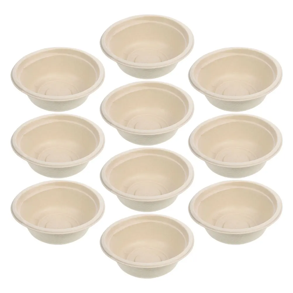 

10Pcs Disposable Water Food Bowls Stable Wheat Straw Pet Cat Feeding Bowls Practical Outdoor Containers