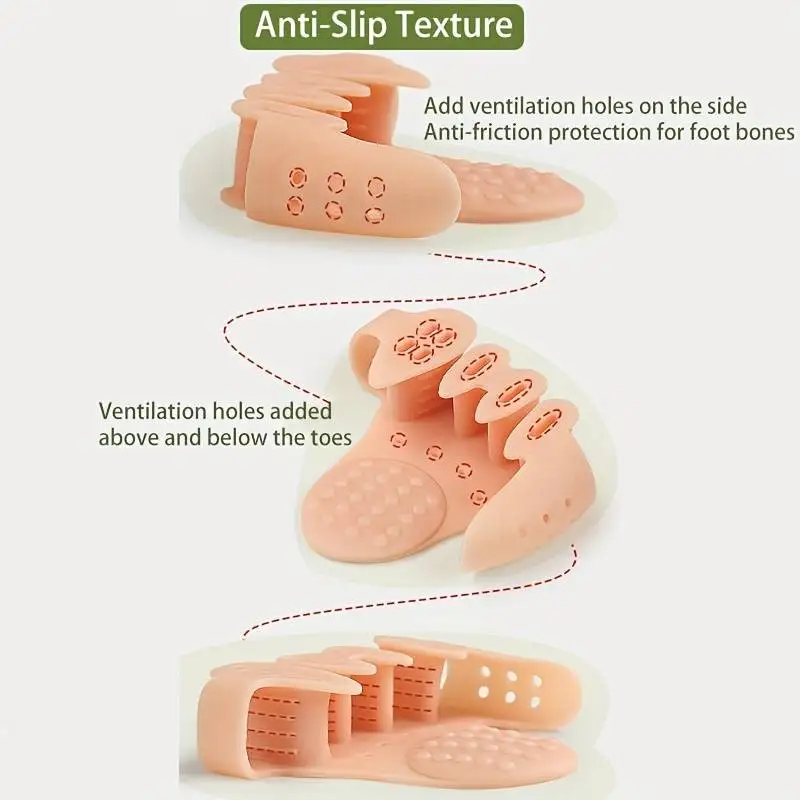 Separatory dużych palców dla mężczyzn i kobiet, silikonowe podkładki pod łuki, przekładki na palce, narzędzia do pielęgnacji stóp, haluksy, młotkowe palce, ból śródstopia, 1 para