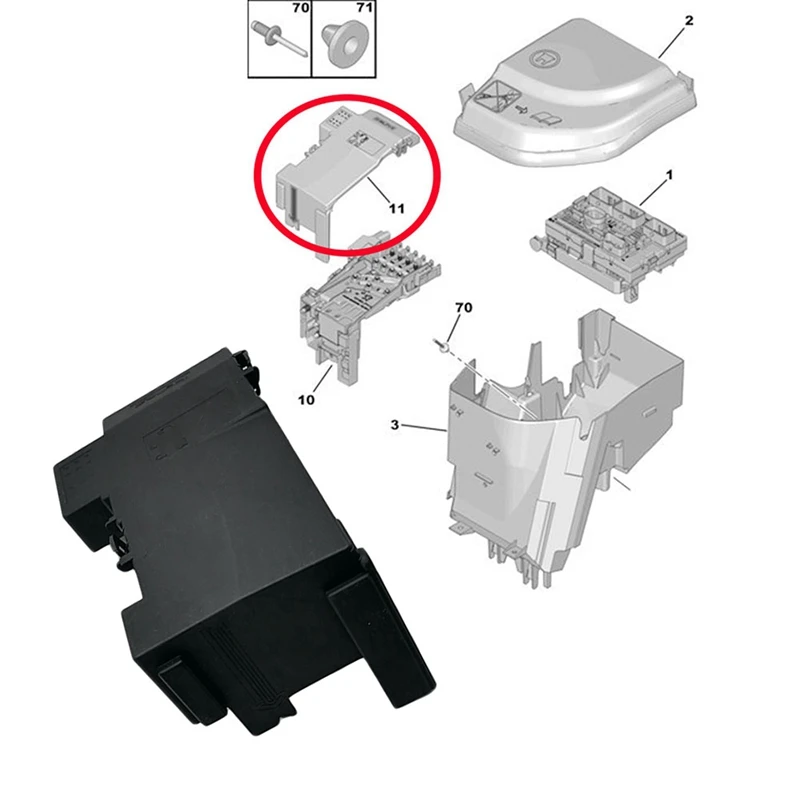 Fusível BPGA Box Bateria Módulo de Proteção, Tampa superior para Peugeot 308, 308CC, 3008 RCZ, Citroen C4 Grand Picasso Acessórios, 6500GS