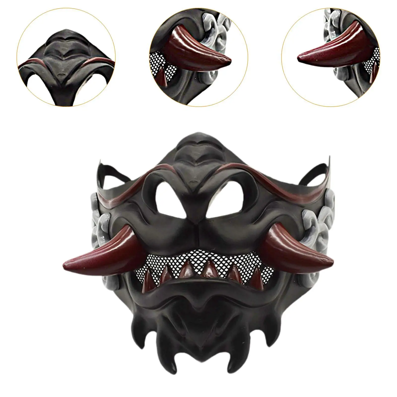 Samurai Mask Novelty Scary Costume Accessories for Stage Performance Halloween