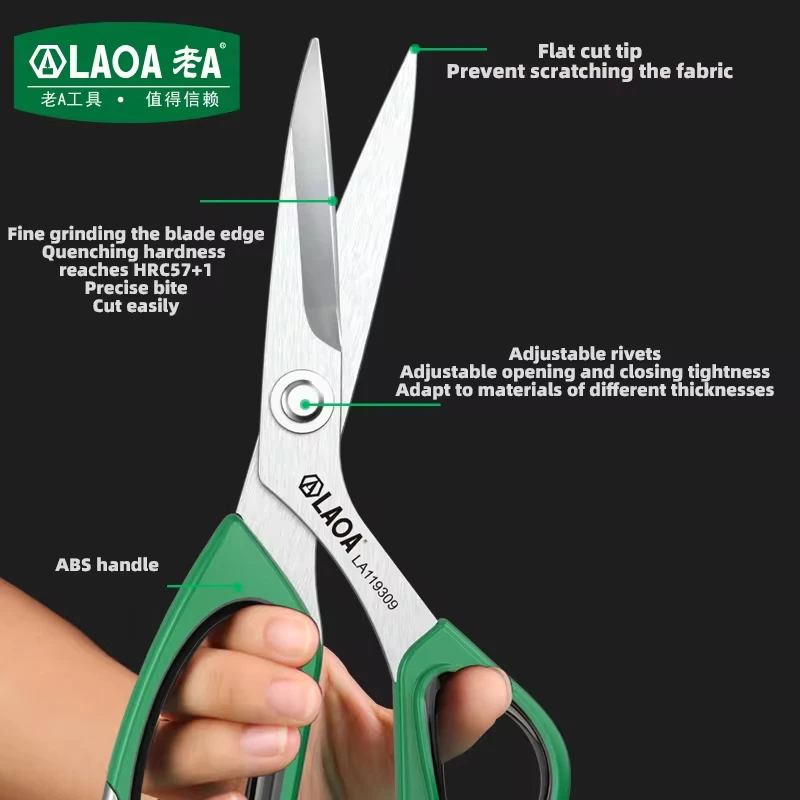 LAOA Multifunction Scissor Industrial Stainles Steel Professional Kitchen Scissors Sewing Tailor Scissor Food Cloth Cutting Tool