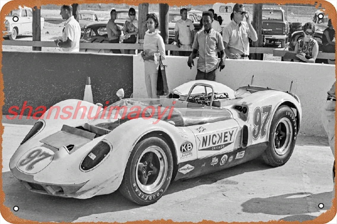 McLaren Old Race Car Poster 2 Cars Retro Metal Tin Sign 8x12 Inch 7855