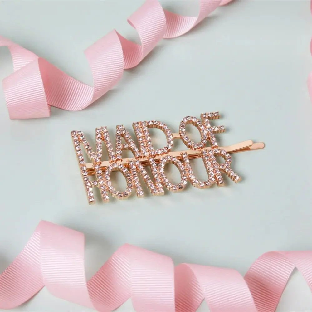 Maid of Honour Bobby Pin, Maid of Honour Hair Slide, Sparkly Maid of Honour Hairpin Slide, Maid of Honour Proposal Gift Will you