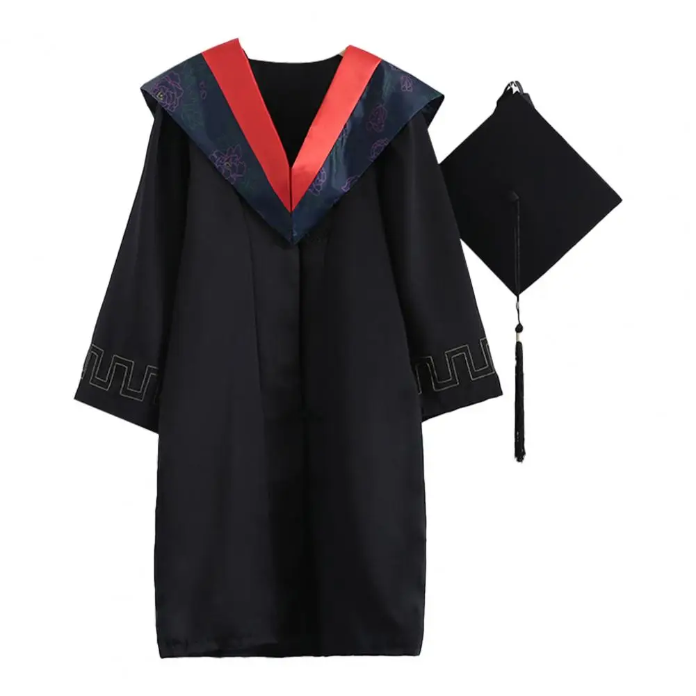 1 Set Beautiful Fine Knitted Graduation Uniform Polyester Elegant Festive Touch Graduation Dress for Photography