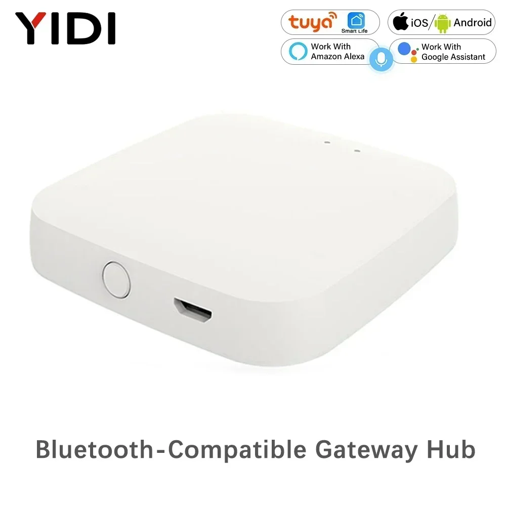 Tuya Smart WiFi Bluetooth-Compatible Gateway Hub, Smart SIG Mesh Tuya Smart Life APP Remote Voice Control Work with Alexa Google