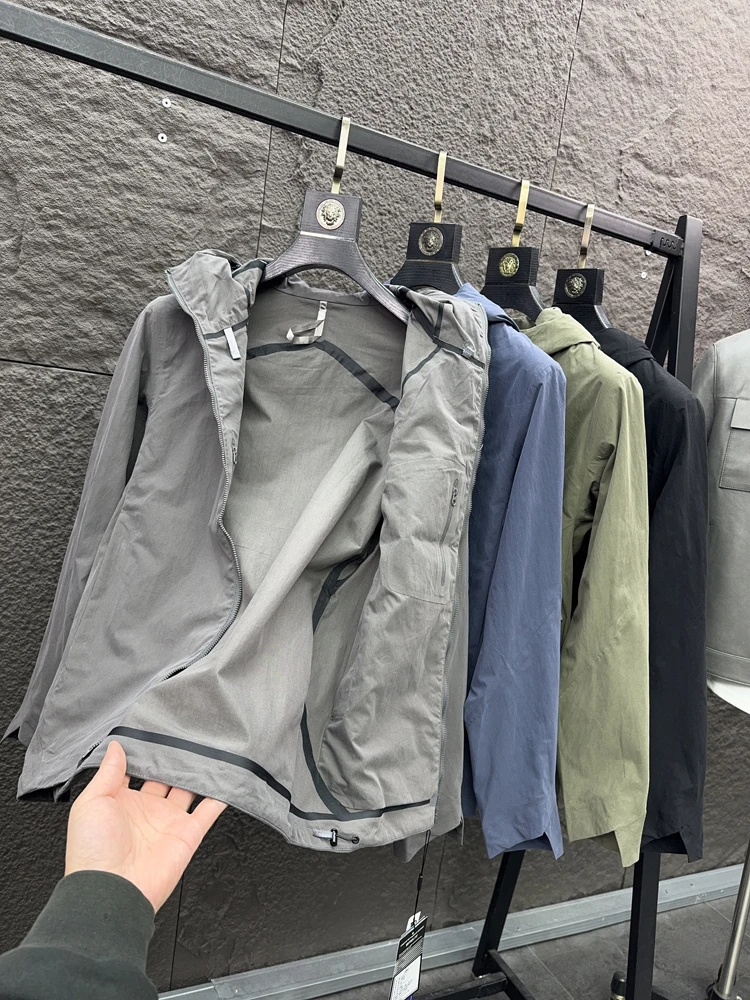 

Svip Xiong 4900, функциональная водонепроницаемая уличная повседневная куртка с капюшоном, мужская весенне-осенняя удобная длинная куртка Faion Ci Sle...