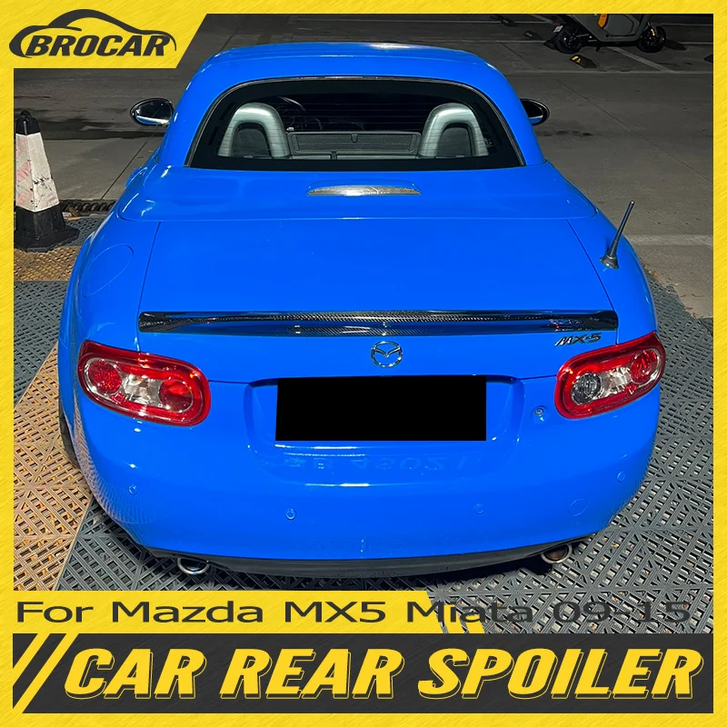 For Mazda MX5 Miata 2009-2015 NC Style High Quality FRP Unpainted Color / Real Carbon Fiber Rear Spoiler Trunk Boot Wing Spoiler