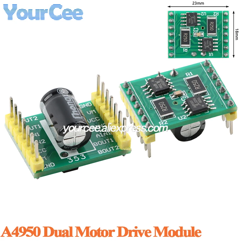 5pcs/1pc A4950 dual channel way motor drive module 7.6v-30v DC brushed motor drive board module super TB6612