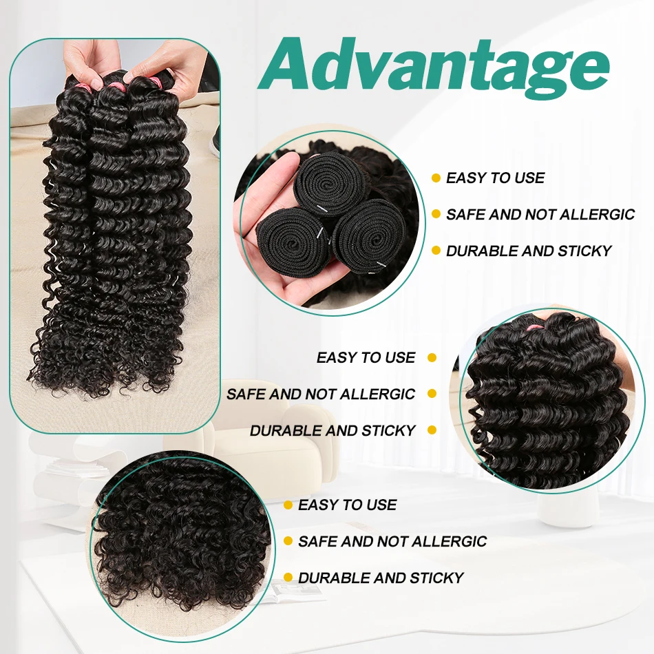 Melodie 12A Curly 1 3 4 Bundles 30 40 Inch Loose Deep Wave Human Hair Weavy Bundle Hair Extension Brazilian Remy Hair For Women