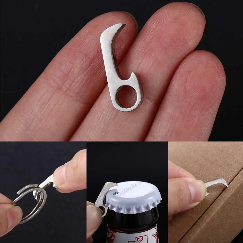 

Stainless Steel Multi-function Multifunction Utility Gadget Hiking Outdoor Gear Opener Bottle Opener EDC Tools Keyring
