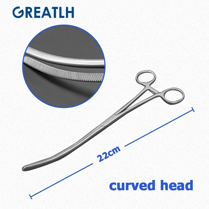Bowel Clamps Intestinal Forceps Straight Curved Veterinary Medical Surgical Instruments 16.5cm/22cm/25cm