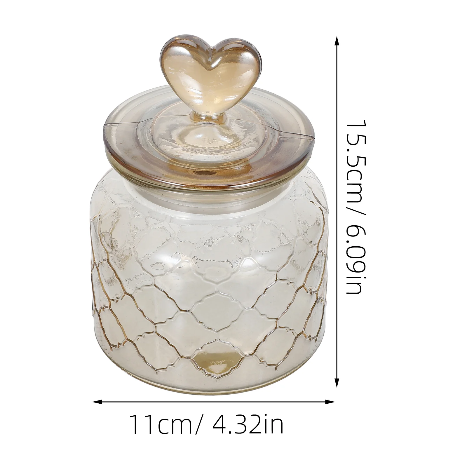 Glass Sealing Snack Storage Jar with Lid Heart Lid Glass Container for Dried Fruit Candy Nuts Herbal Tea Storage