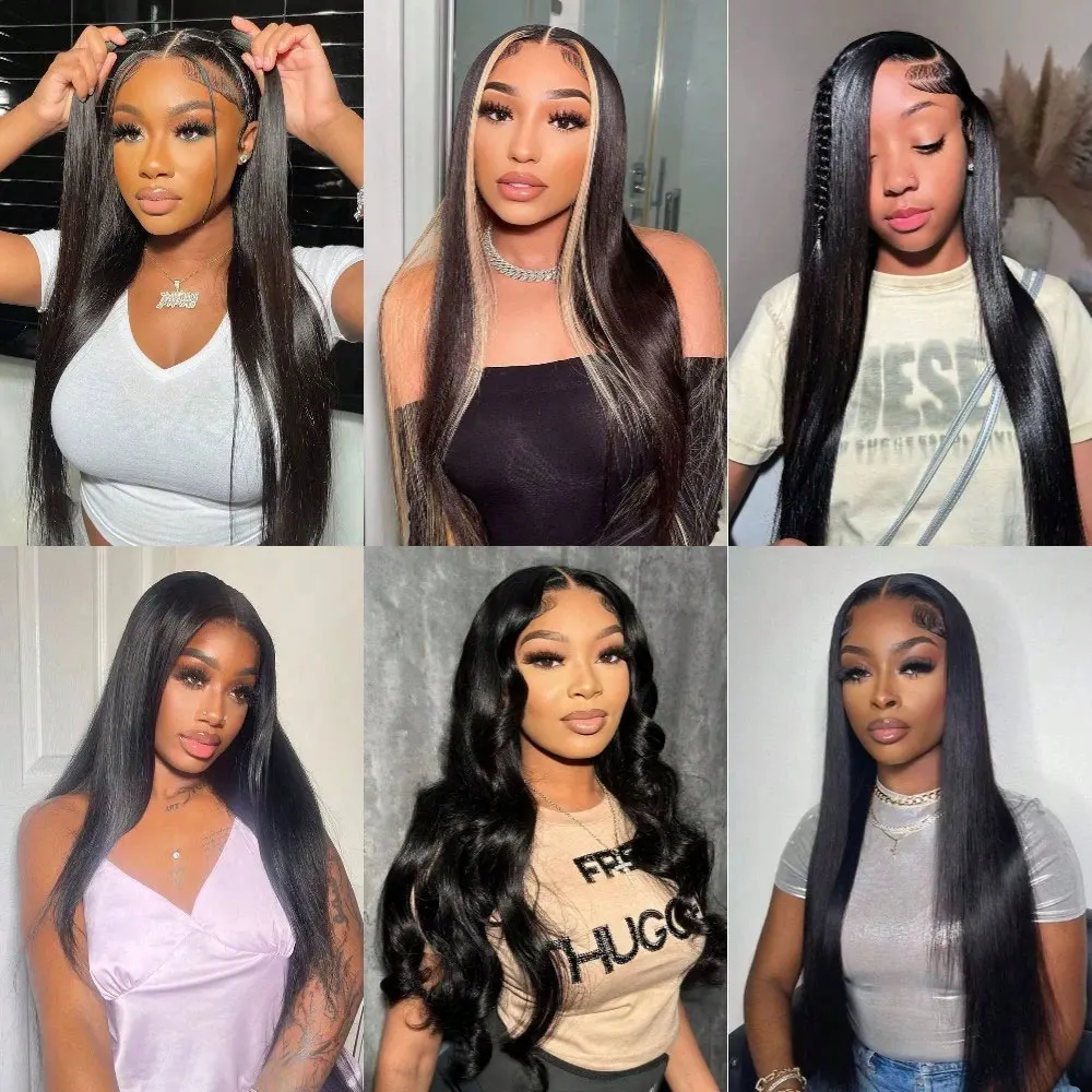 40 بوصة 13x6 HD العظام مستقيم الدانتيل الجبهة الباروكات شعر الإنسان 13x4 البرازيلي شفافة الدانتيل الباروكة الأمامية للنساء الشعر preplucked