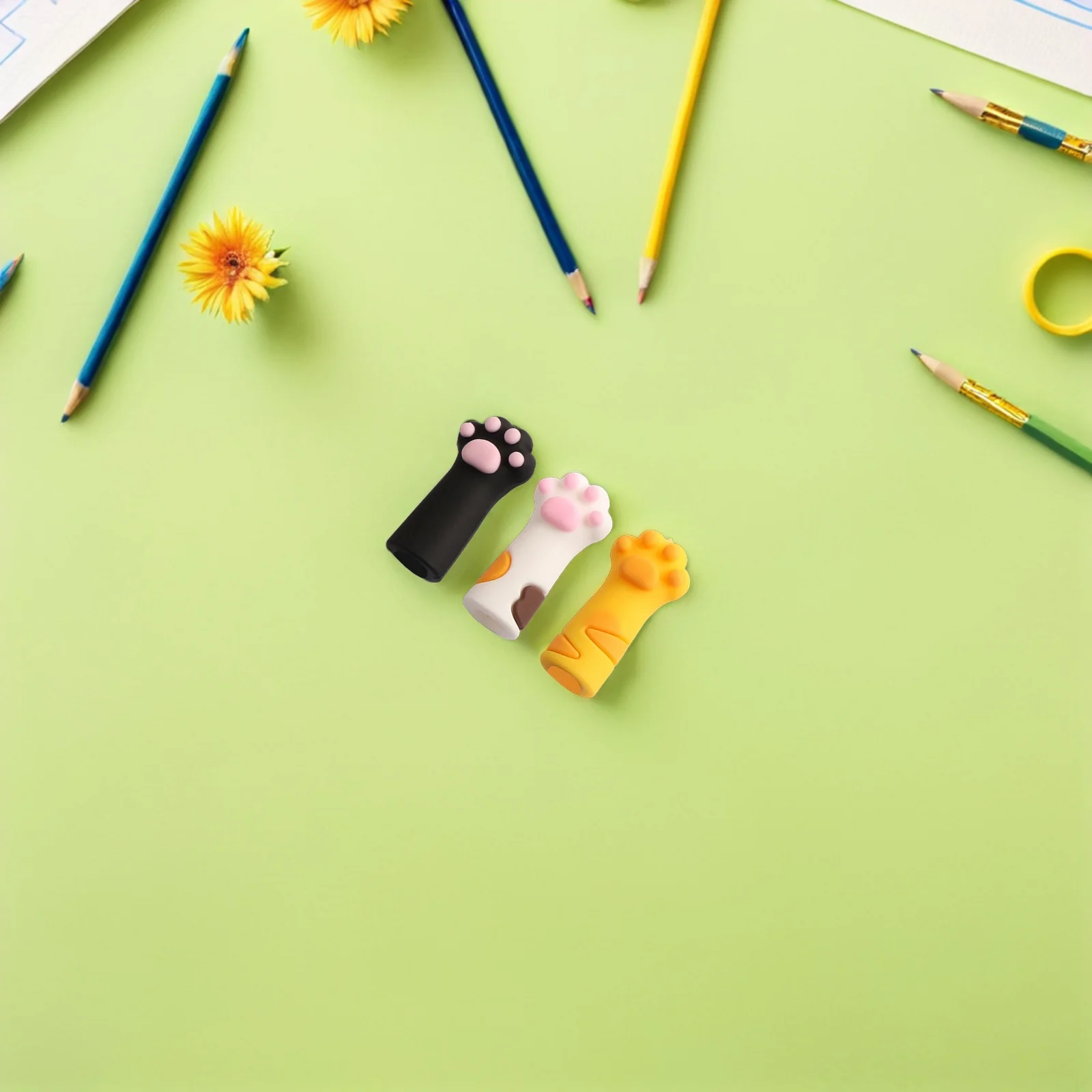 

3 шт., силиконовые щипцы для кошачьей лапы, ножницы для ногтей, защита для кутикулы, инструмент для педикюра, рукав, ножницы, крышка, ПВХ пинцет