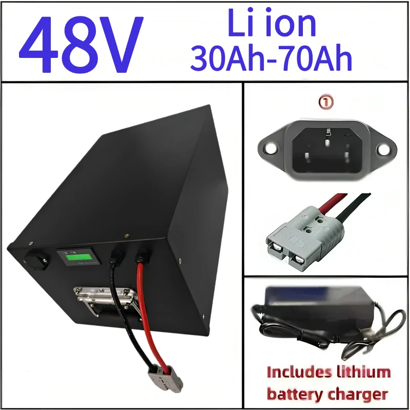 

48V 35Ah 45Ah 65Ah 100Ah Lithium Ion Battery for 500W 800W 1000W 1500W 2000W Golf Cart Tractor Two Wheeler Vehicle RV