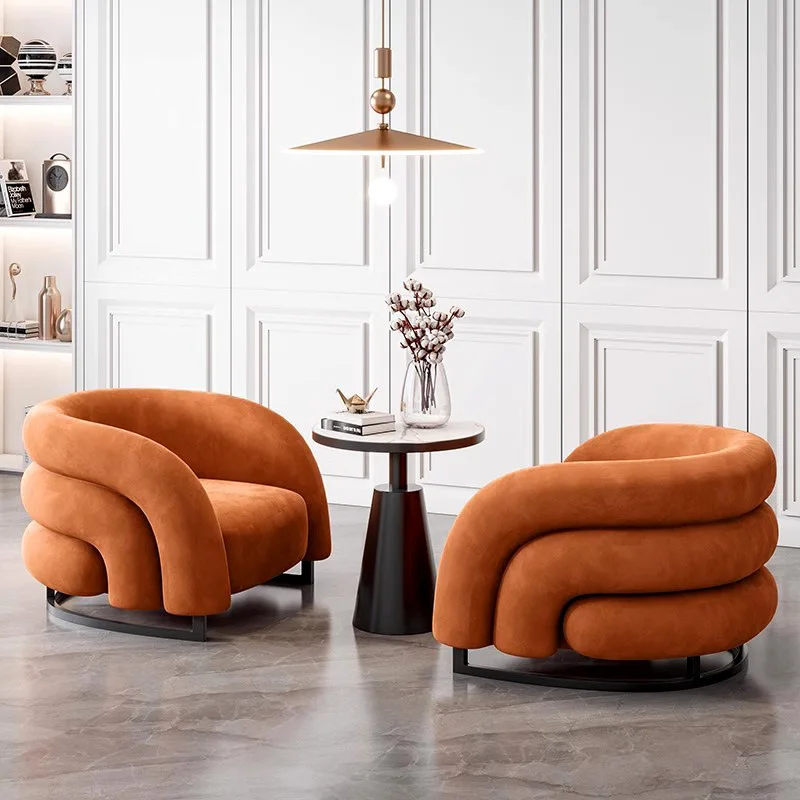 

Office Negotiation Single Sofa Table and Chair Rainbow Chair Sofa Sales Office Beauty Salon Meeting Guest Reception Sofa