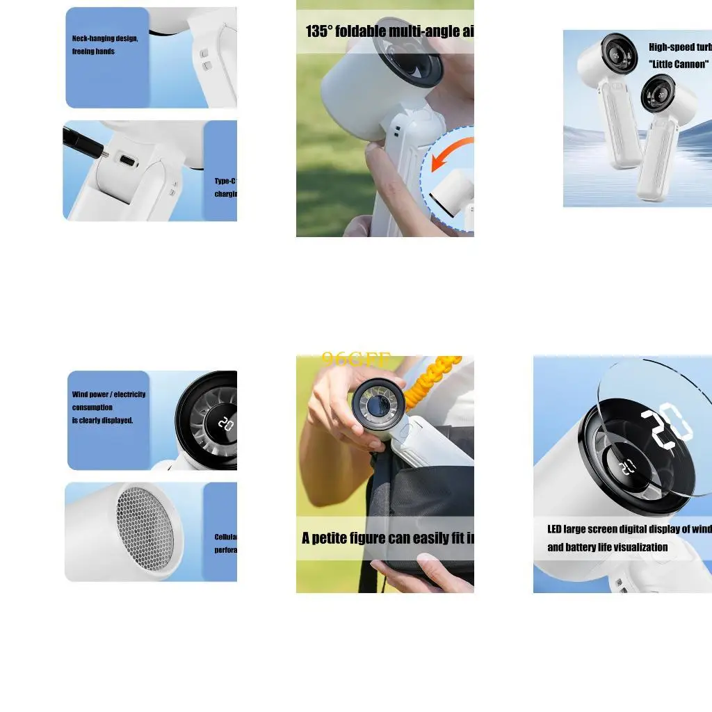 

96GF Портативный портативный портативный вентилятор Регулируемый вентилятор.