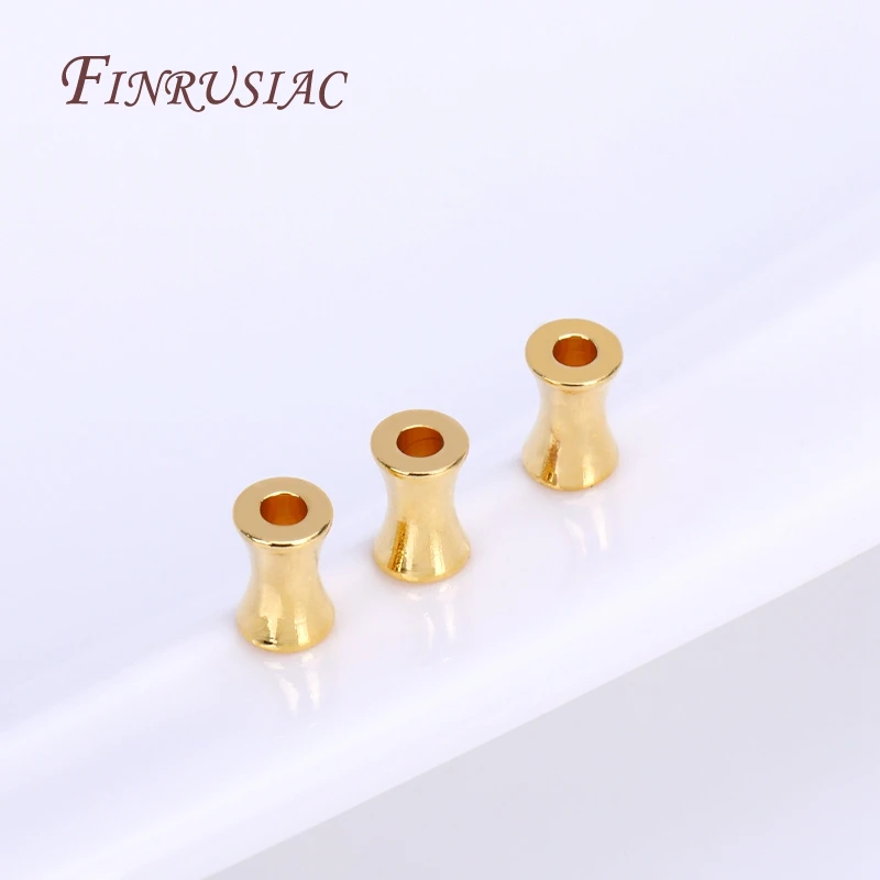 4*6MM Gold Plated Tube Spacer Beads High-Quality Large Hole Bamboo Beads For Bracelets Necklace Making DIY Jewelry Accessories