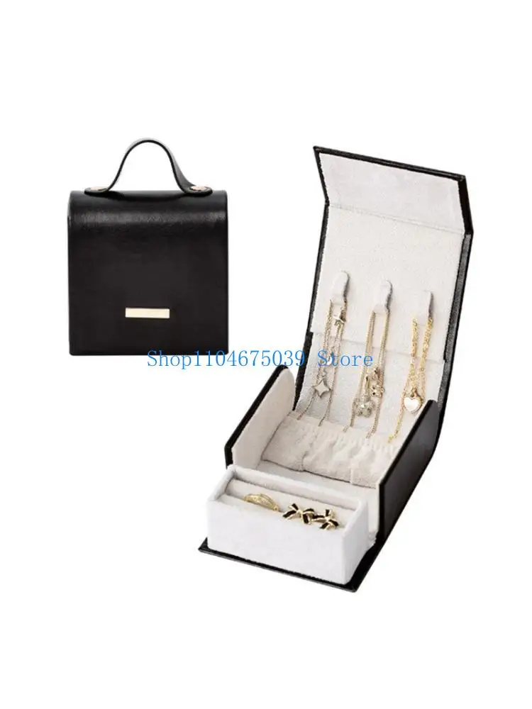 5asd Compact Travel Jewelry Organizers With Ring Slots Storage For Necklaces Earrings