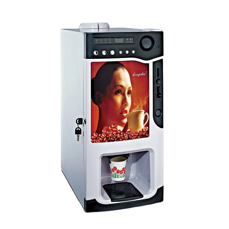 Commercial Coin Coffee Machine 3 Canisters 1600ml*3 Vending Coffee Machine Automatic Drip Coffee Making Machine 820w