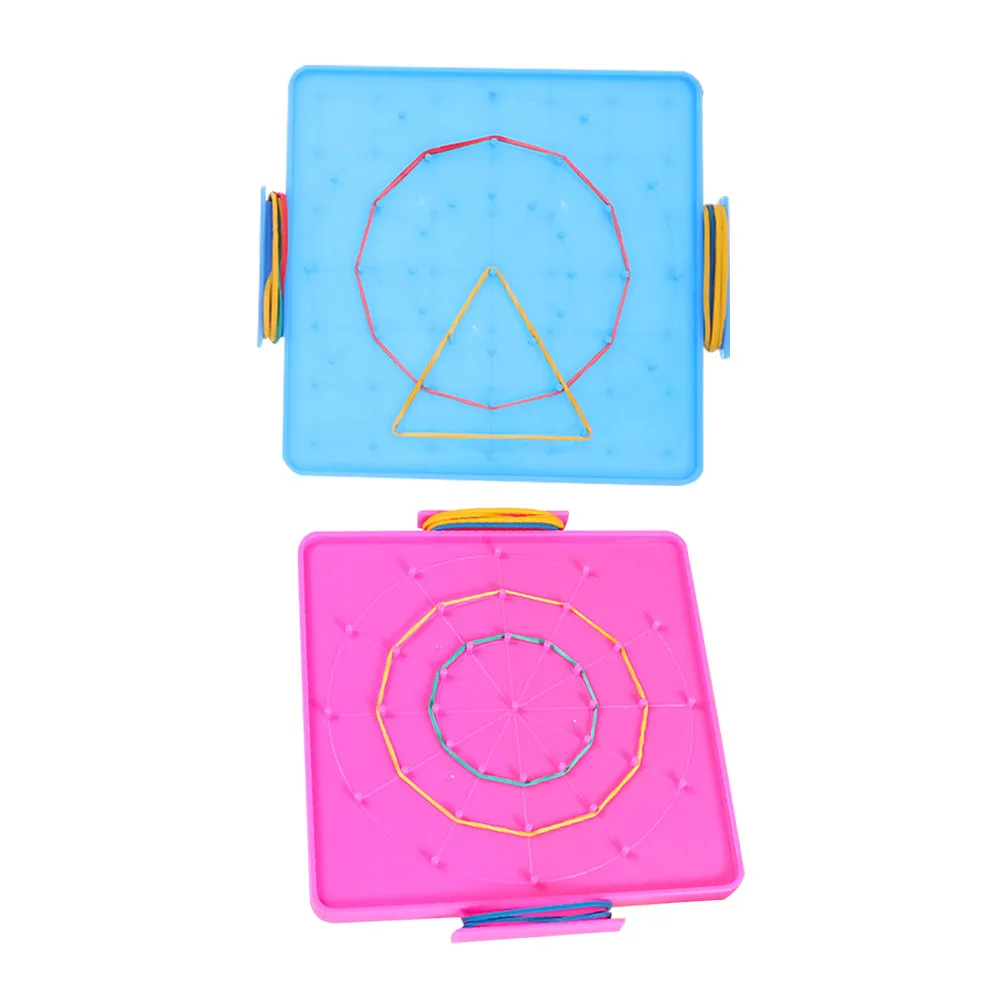 2Pcs Double Sided Geoboard for Math Manipulatives Plastic Geoboard Set Geometric Figure Exploration Board Hands on Learning