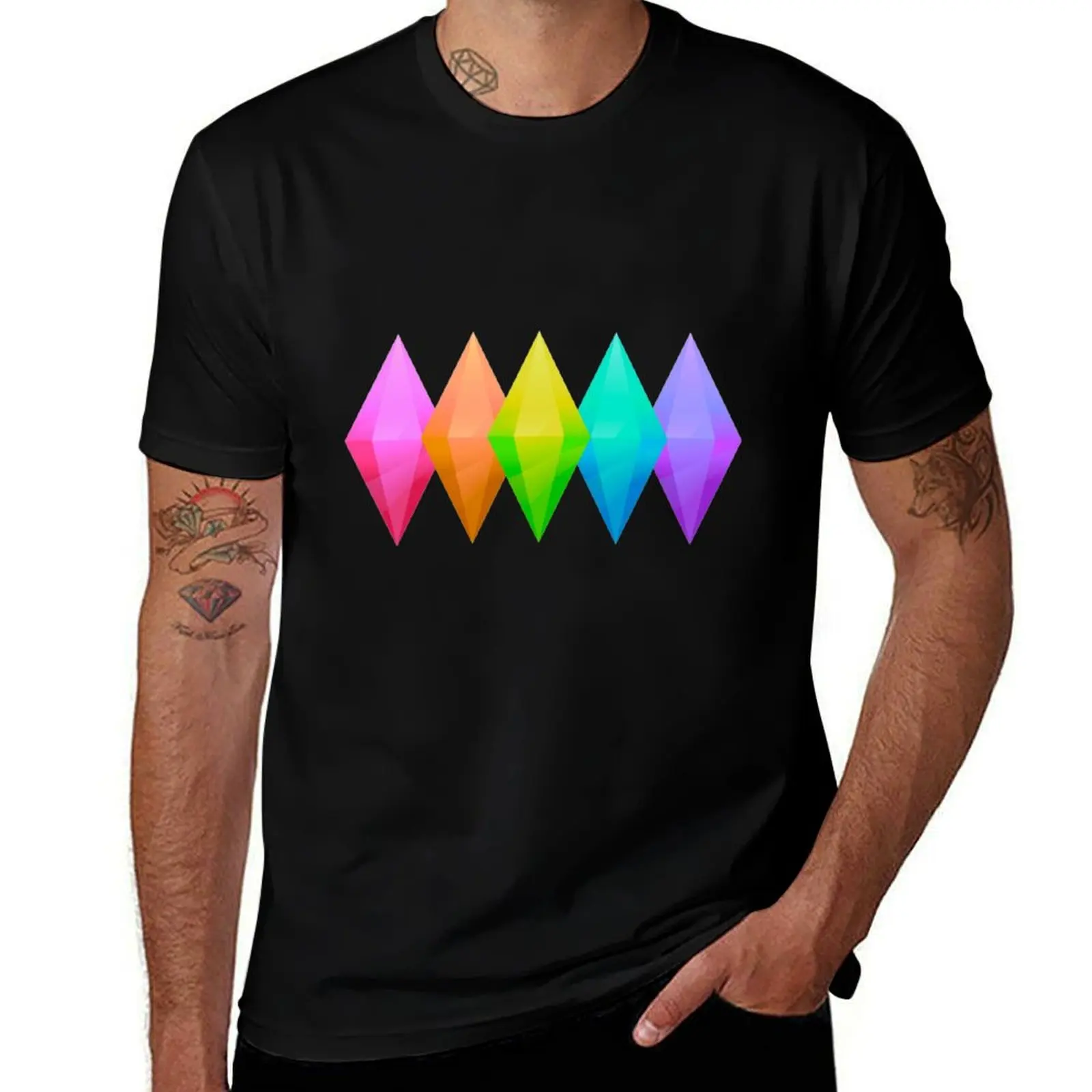 

Sims rainbow diamonds T-Shirt Big and Tall Solid Color T-Shirt