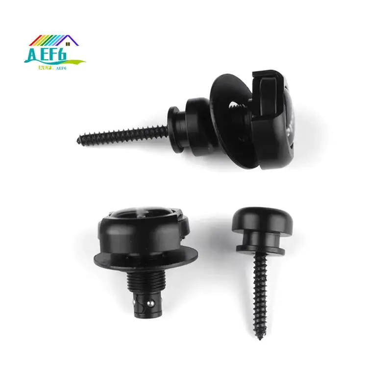 

AEF6-2Pcs Guitar Strap Locks Button Locks Security Retainer Anti-Rust Metal Strap Buttons Retainer For Electric Guitar Bass