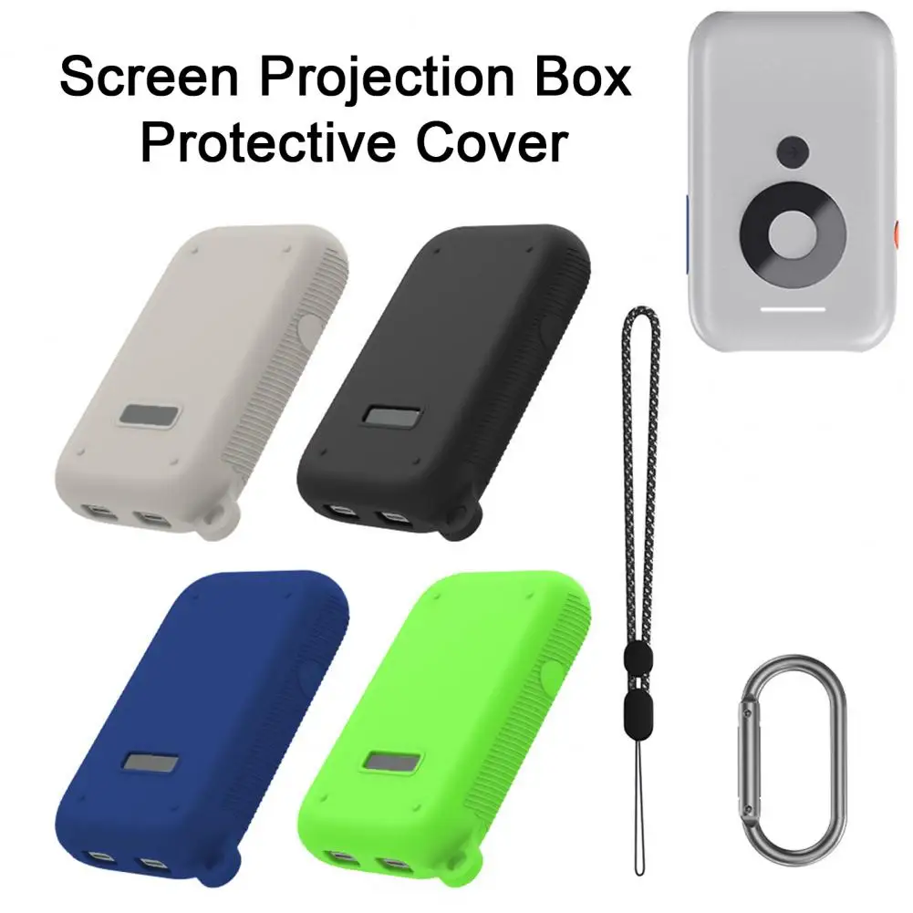 Silicone Grip Case with Lanyard Portable AR Viewing Device Protector Shockproof Anti-Scratch Protective Cover for XREAL Air Beam