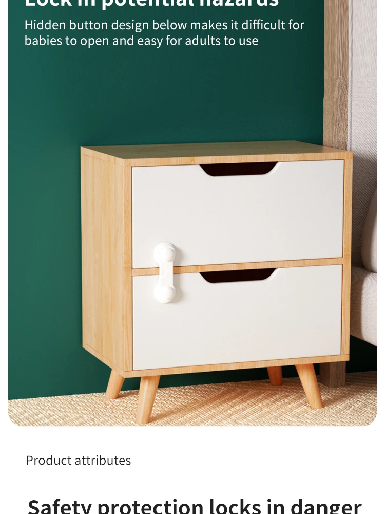 

10PCS Baby Safety Locks Cabinet Locks Room Locks Drawer Locks Anti-Pinch Folio Locks Safety Protection Products