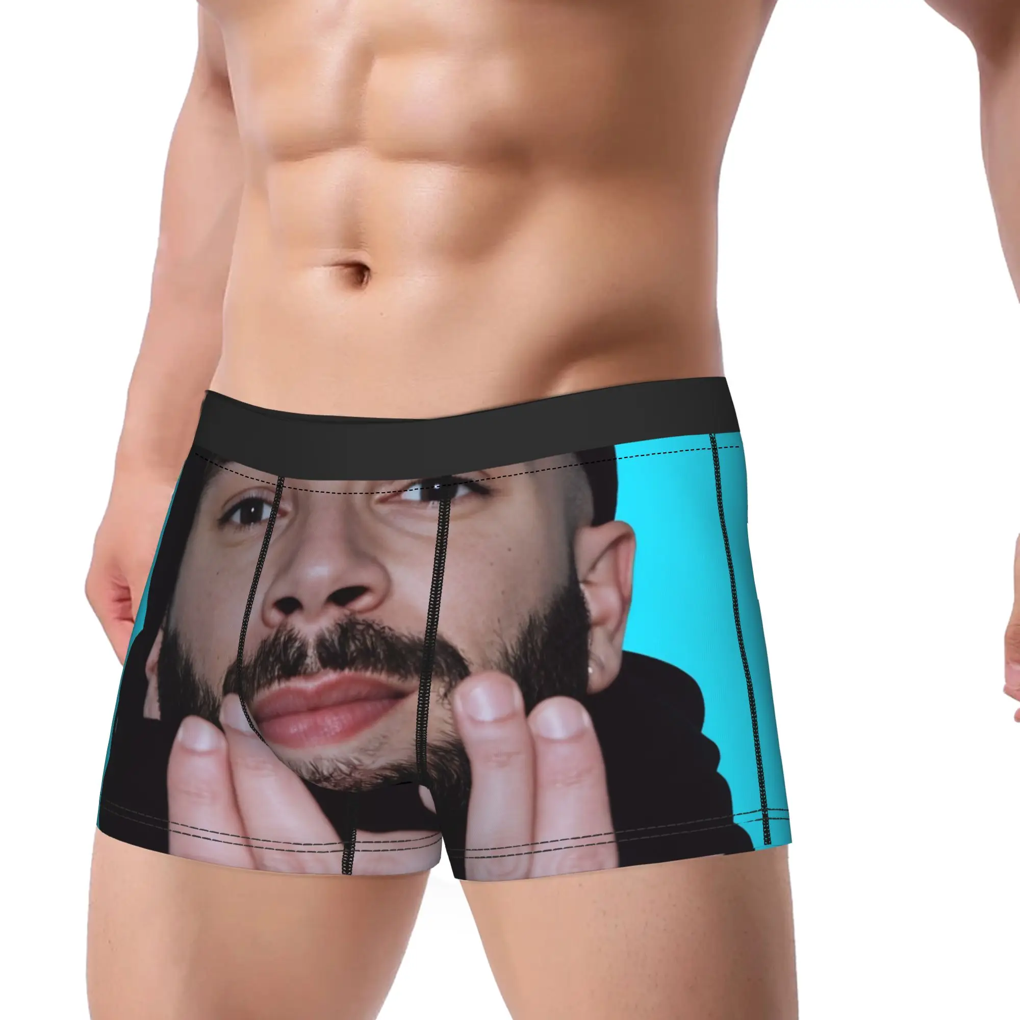 

Jul Rapper Trunk 3D Pouch Underwear High Quality Printed Boxer Brief Breathable Men's Panties Plus Size 2XL
