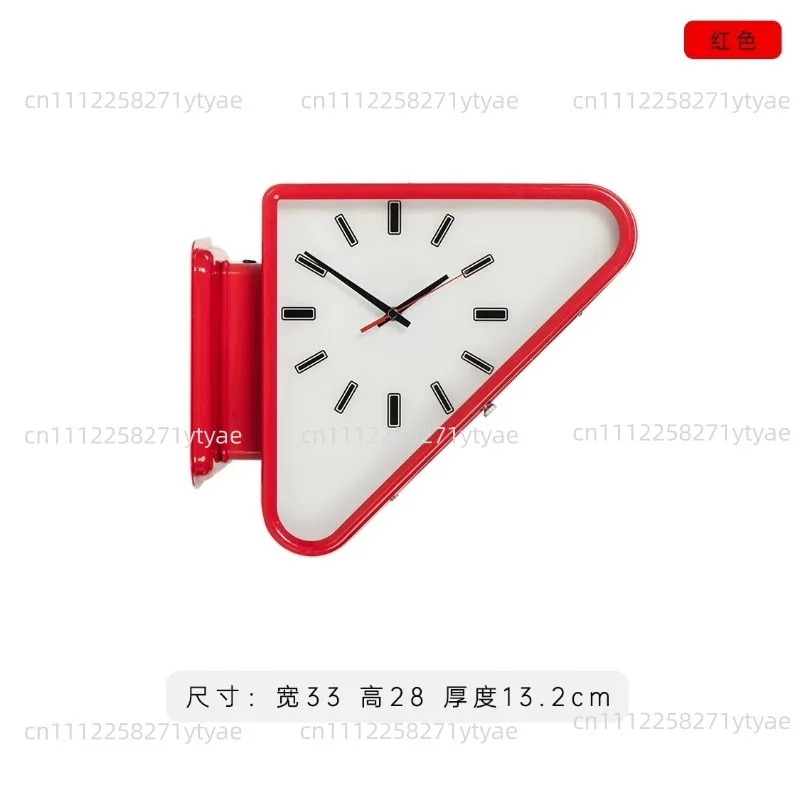 Simple Wall Decoration  Metal Double-sided Triangular Wall Clock, Wall Silent Clock