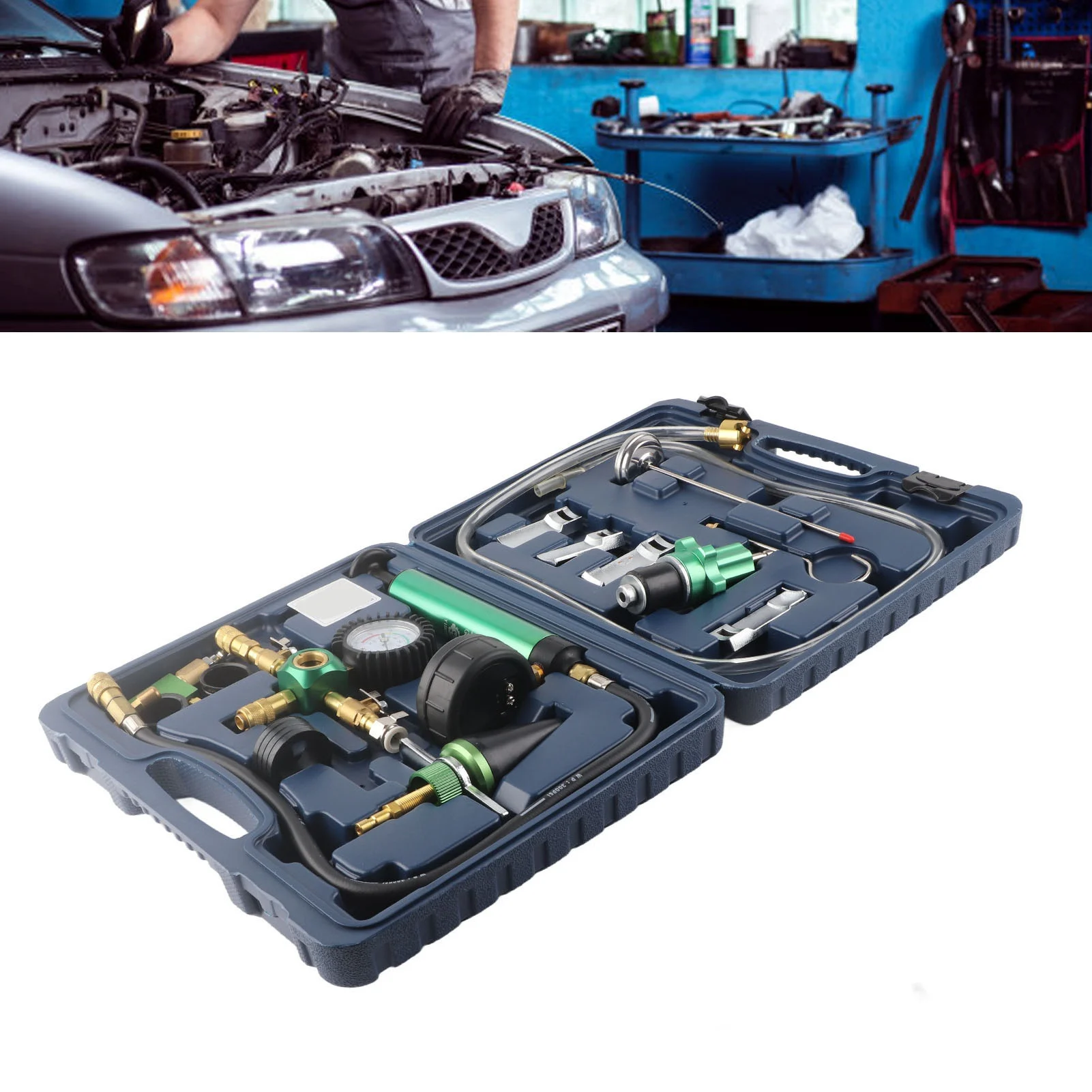 Antifreeze Change Filler Set Coolant System Vacuum Refill Kit Radiator Pressure Leak Tester Antifreeze Filler for Most Vehicles