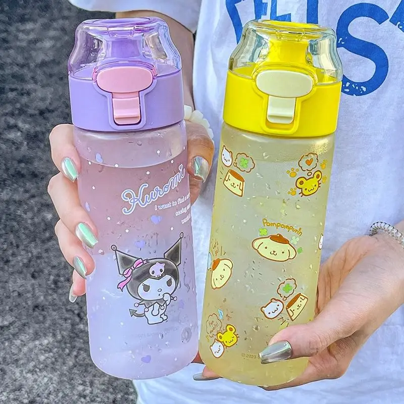 

550ml kawaii sanrio water bottle cinnamoroll Kuromi My Melody cartoon anime plastic water cup sleeve kid kawaii bottle gift