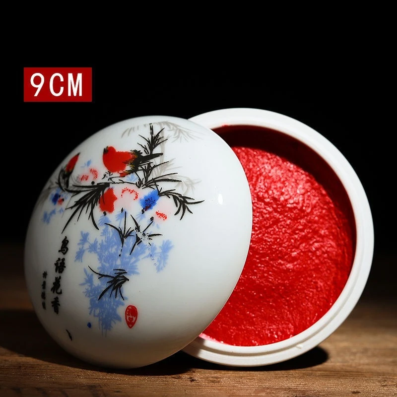 1 unidad de tinta de cinabrio rojo brillante para caligrafía, pintura china, sellos y grabado, pasta de tinta para estampado suave
