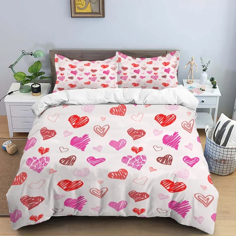 

Cartoon Love HD Print Bedding Sett，children King Size Bedding Set，boy、girl's Bed Double Bed Duvet Covers Pillowcase Bedding Se